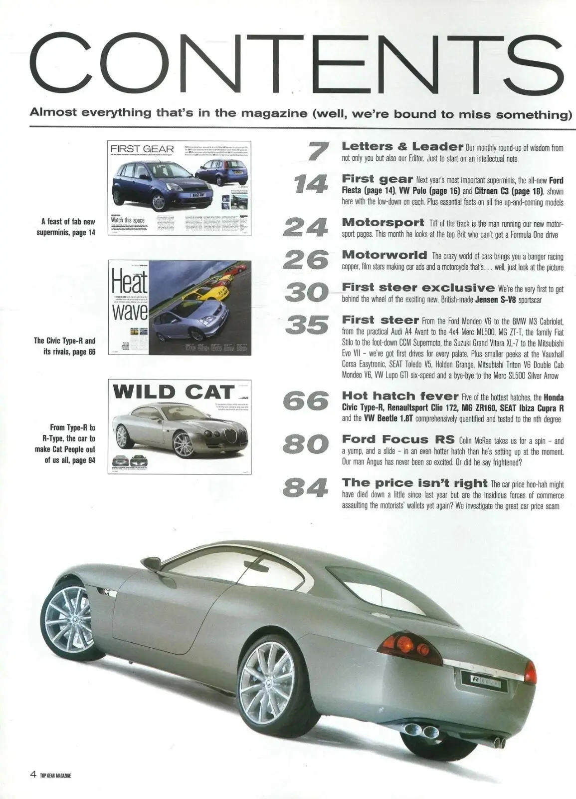BBC Top Gear Magazine: Issue #97, Jaguar R-Type, Ford Focus RS, VW, Oct 2001 - image 3 | Free standard UK delivery included | Discount Quality Products