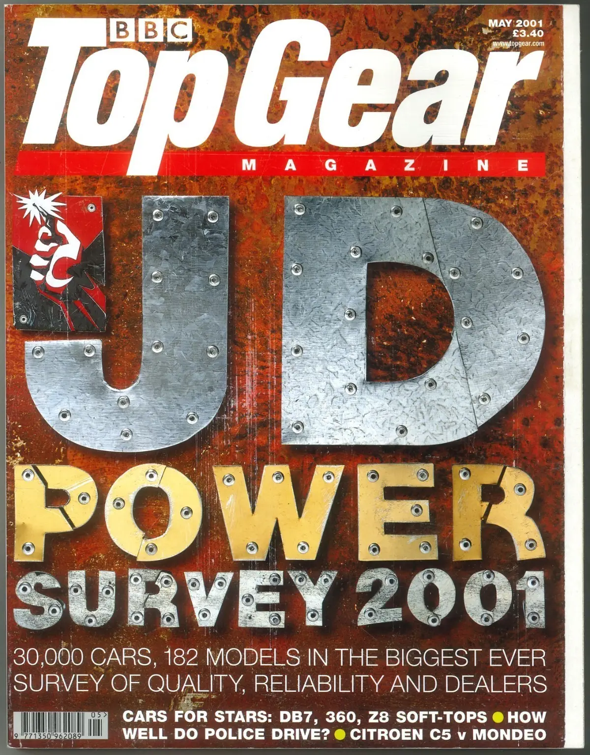 BBC Top Gear Magazine: Issue #92, JD Power Survey, Aston, Mercedes, May 2001