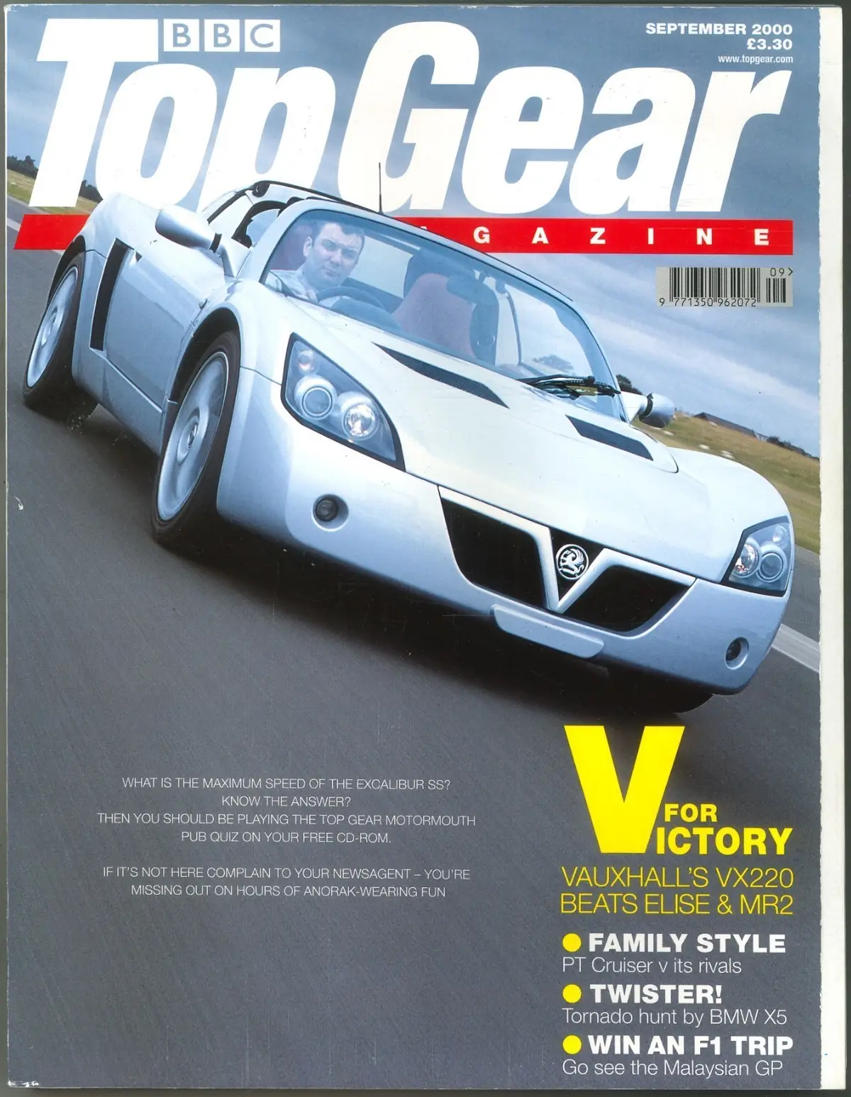 BBC Top Gear Magazine: Issue #84, Vauxhall VX220, Lotus Elise 111S, Sept 2000