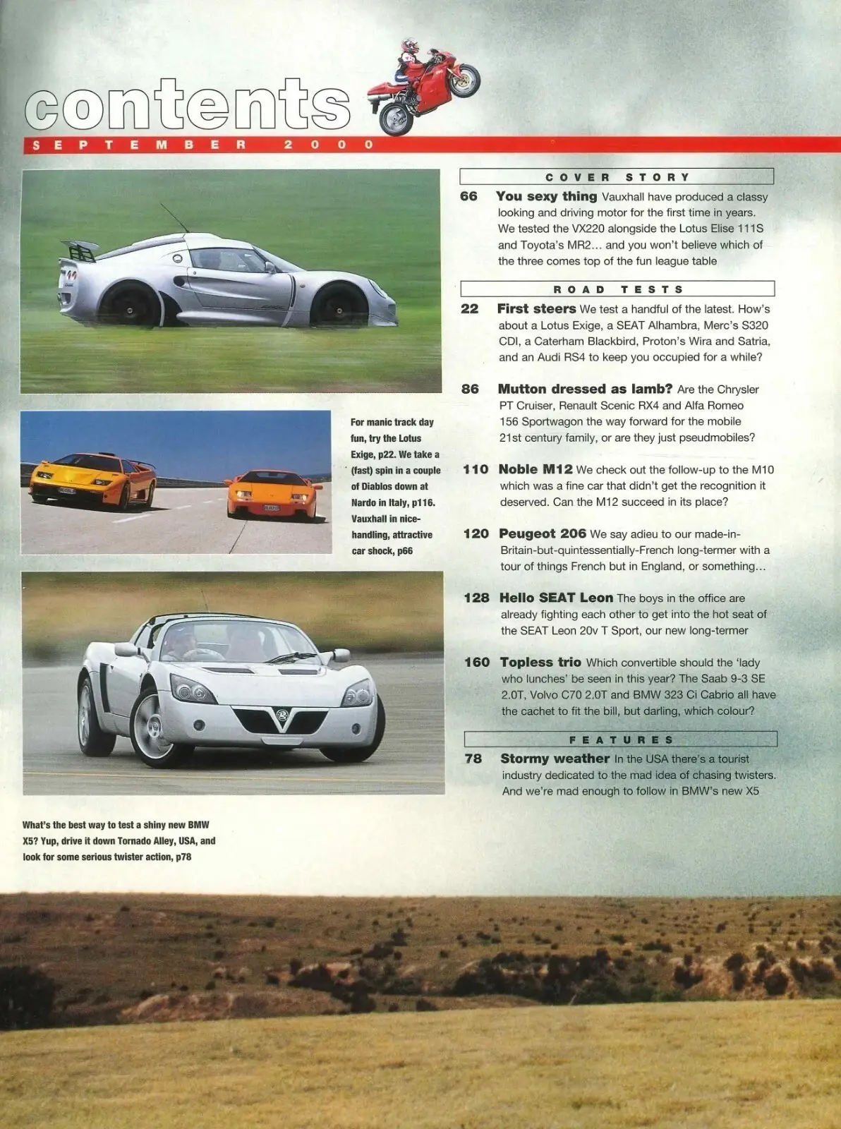 BBC Top Gear Magazine: Issue #84, Vauxhall VX220, Lotus Elise 111S, Sept 2000 - image 3 | Free standard UK delivery included | Discount Quality Products