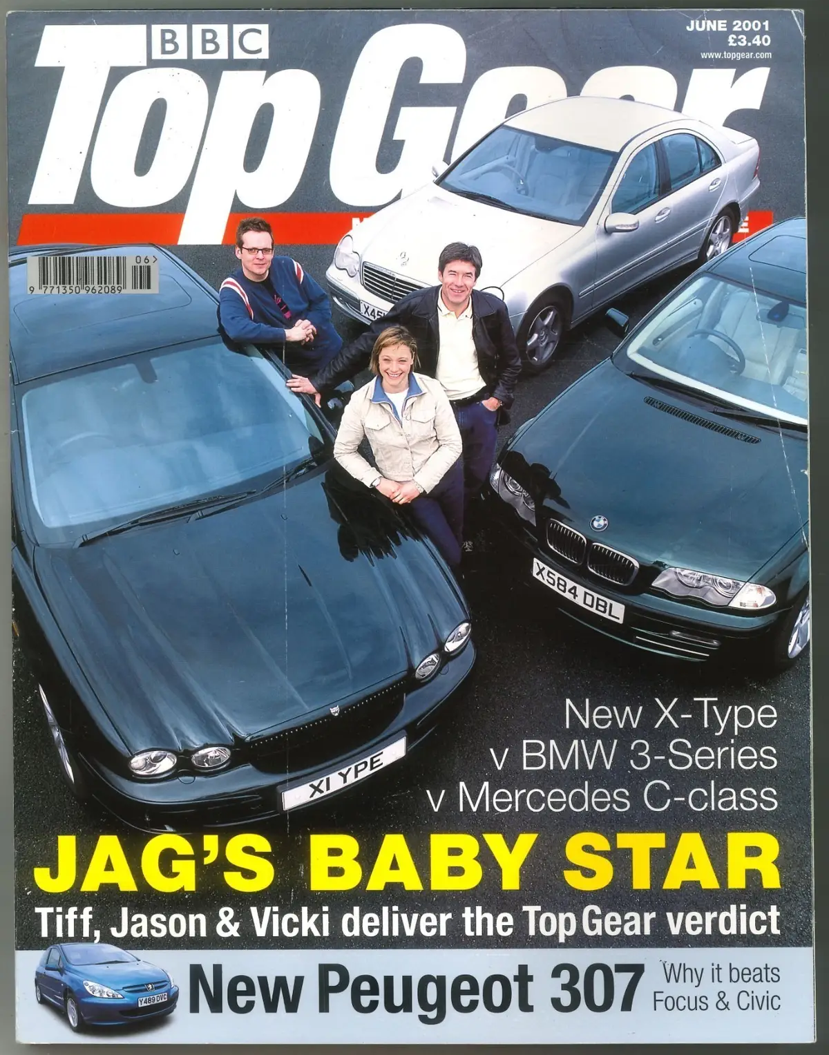 BBC Top Gear Magazine: Issue #93, Jaguar X-Type, Mercedes, June 2001 (Creases)