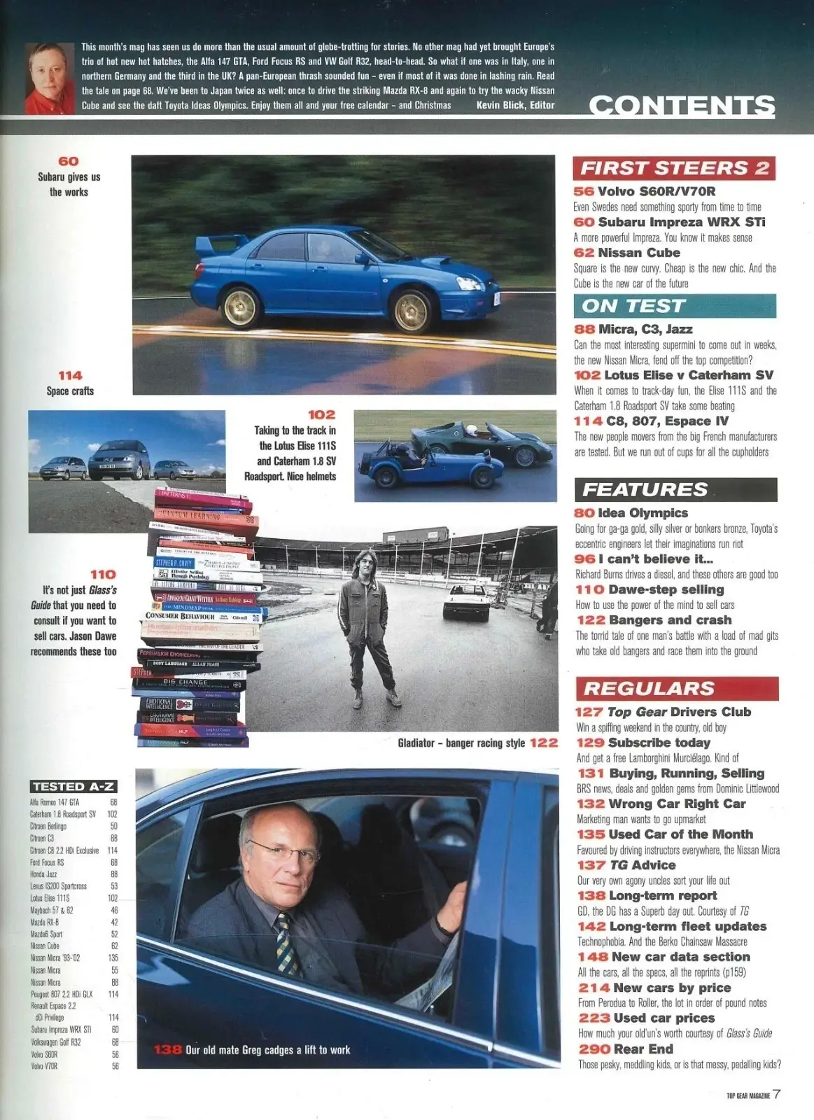BBC Top Gear Magazine Issue #112, Alfa 147 GTA, Lotus, Subaru, Jan 2003 (Wear) - image 4 | Free standard UK delivery included | Discount Quality Products