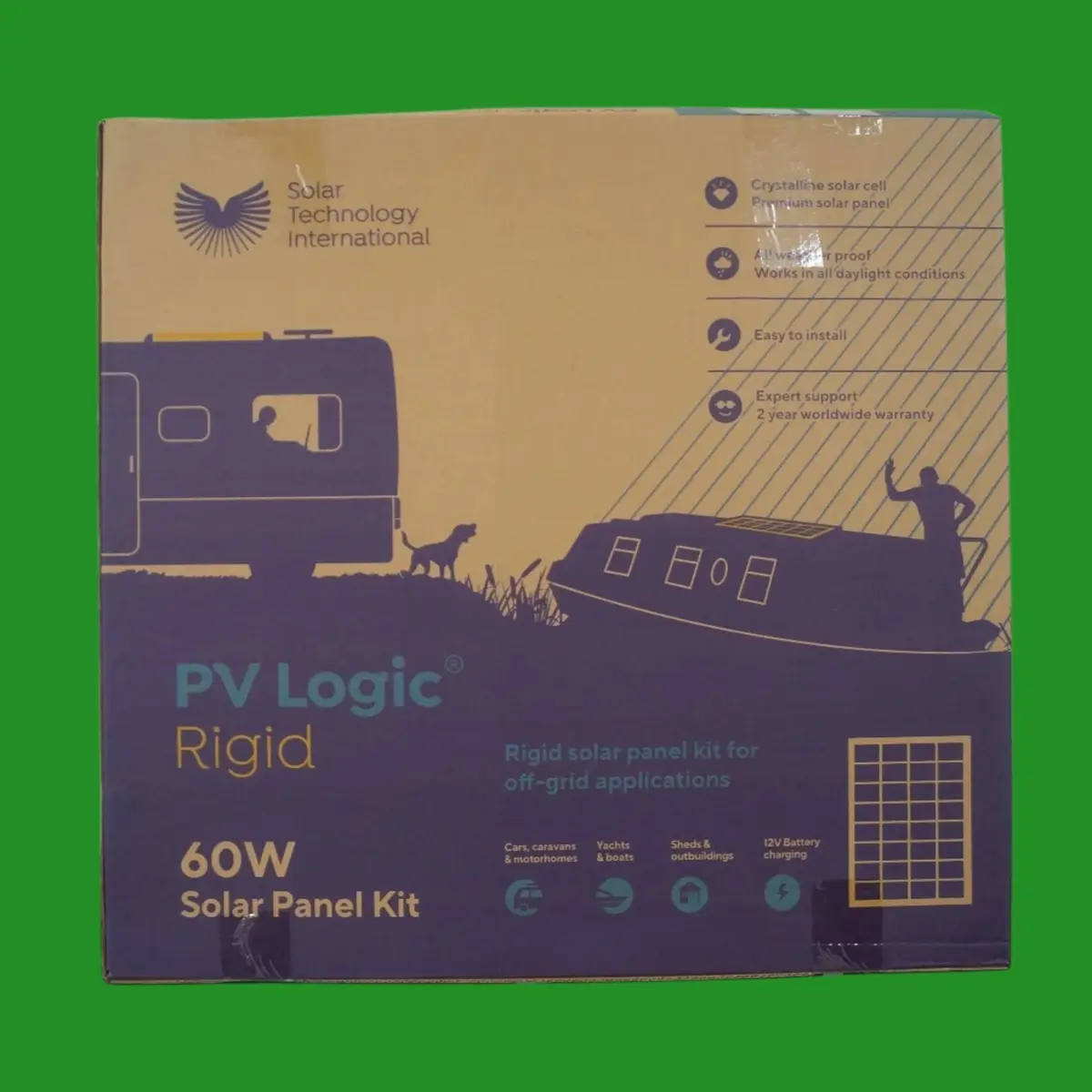 RS PRO 60W Polycrystalline Solar Panel Off Grid RV Caravan Boat Shed Trailer Van - image 2 | Free standard UK delivery included | Discount Quality Products