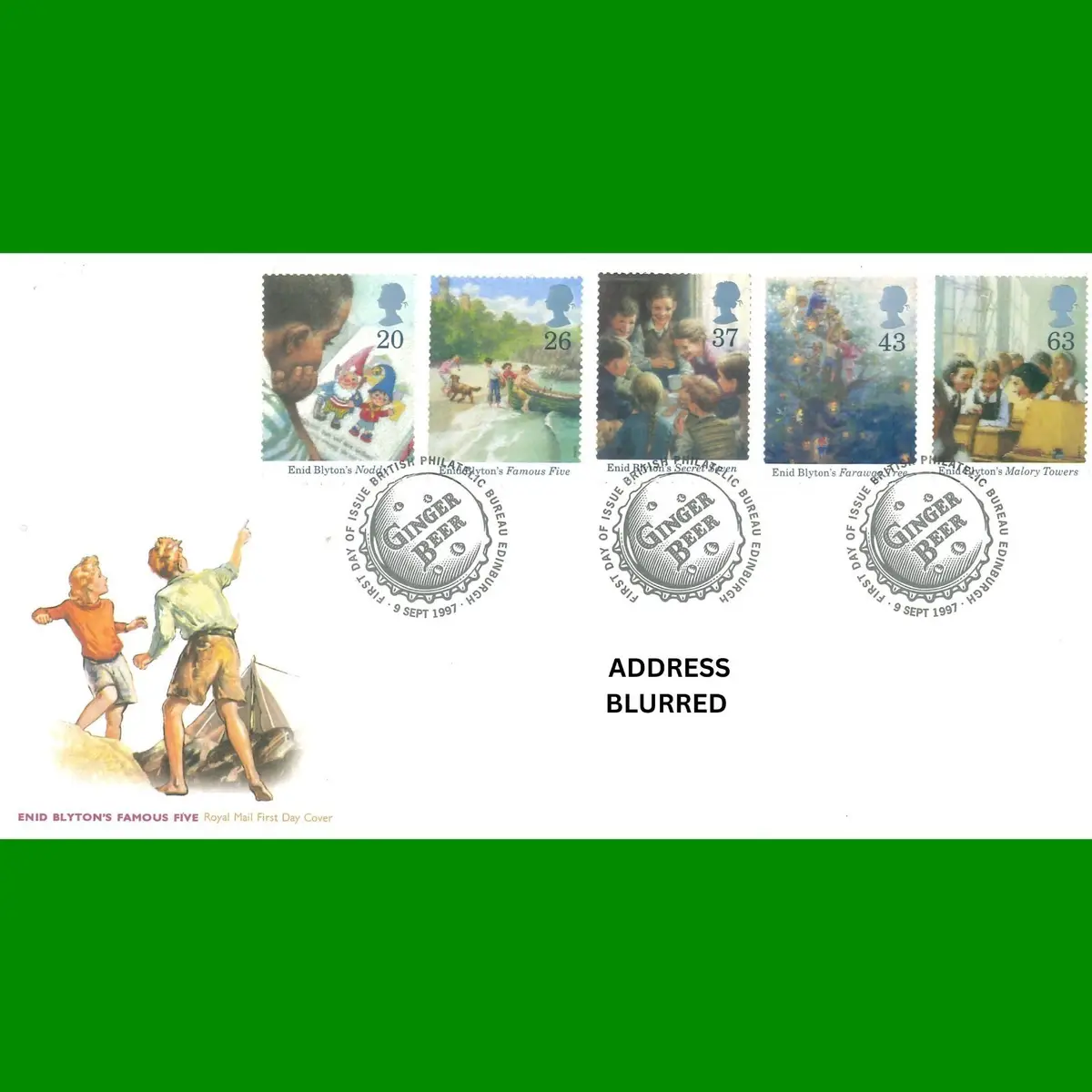 FDC Enid Blyton Stamps Royal Mail Commemorative First Day Cover 9.9.1997