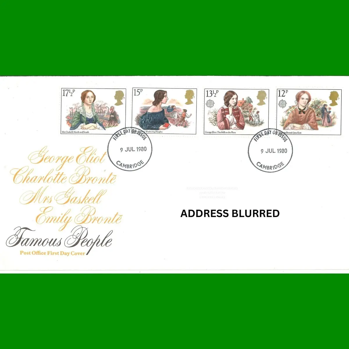 UK FDC Famous People Victorian Women Literature First Day Cover 9.7.1980 - Stamps & First Day Covers | Free standard UK delivery included | Discount Quality Products