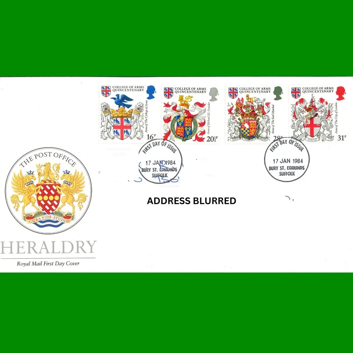 FDC Heraldry 500th Anniversary College of Arms Royal Mail Cover 17.1.1984