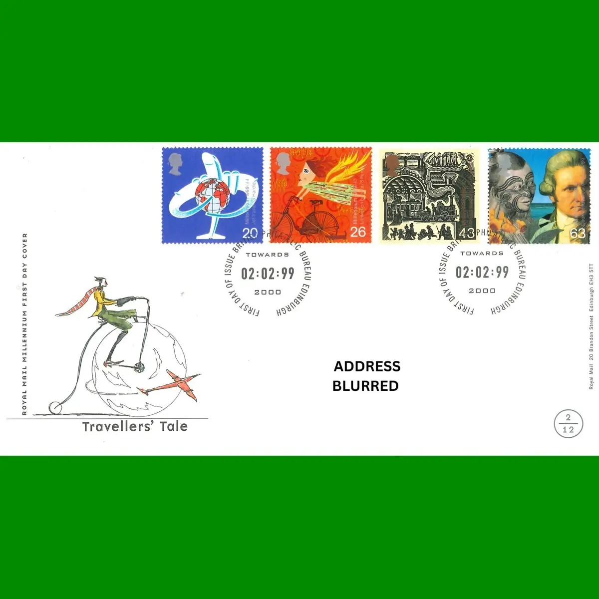 FDC Travellers Tale Stamps Millennium Series Royal Mail Cover 2.2.1999