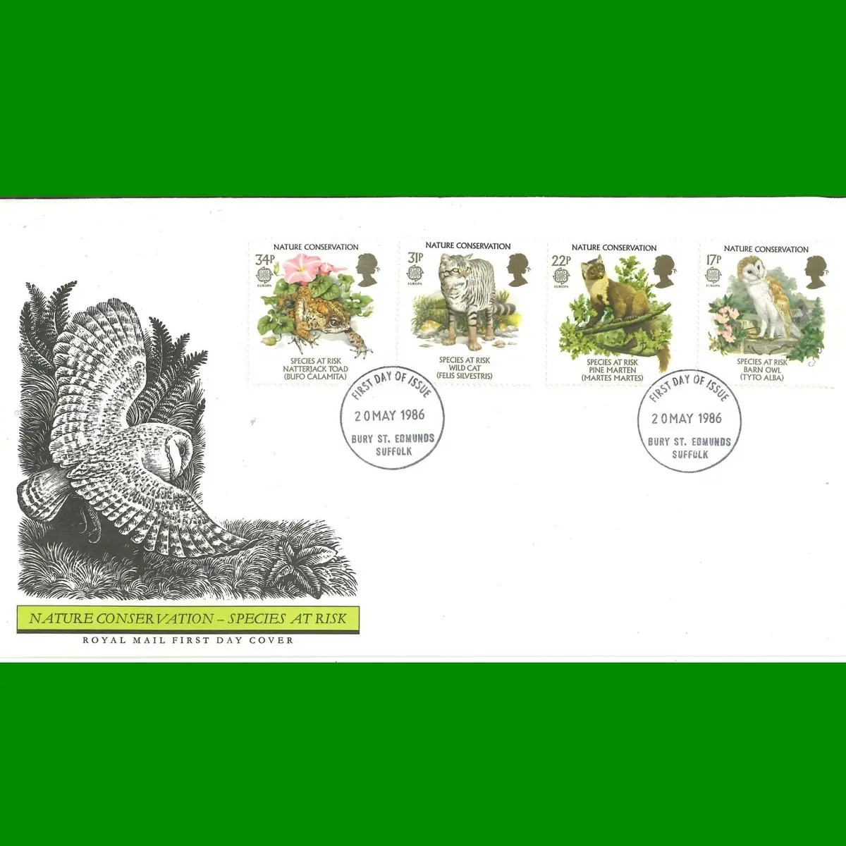 FDC Nature Conservation Species At Risk  Post Office First Day Cover 20.5.1986
