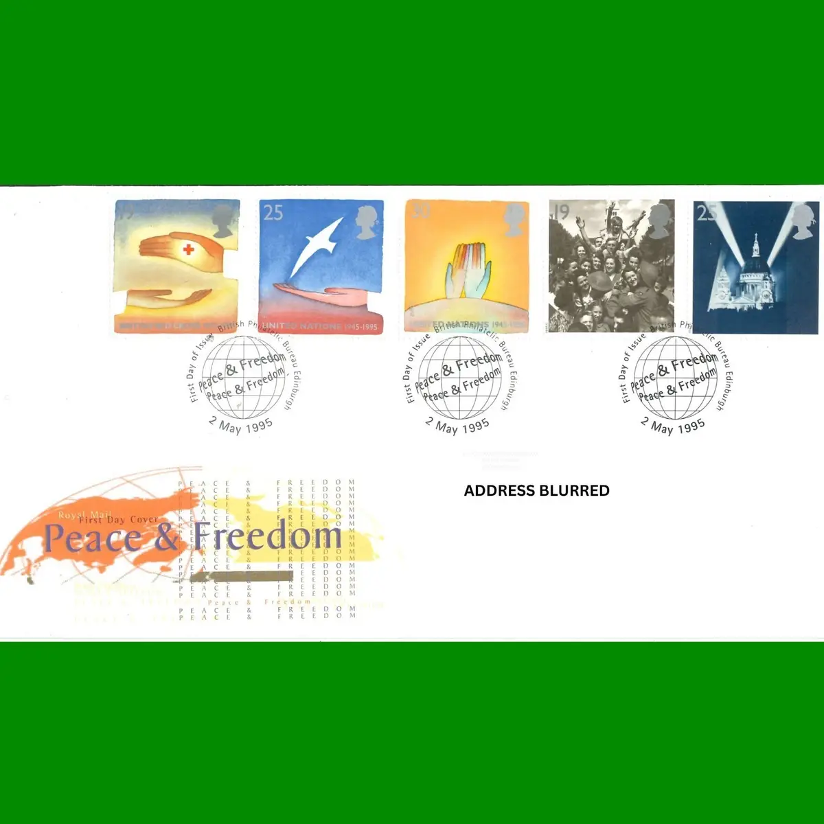 FDC Peace &amp; Freedom Europa Commemorative Stamps First Day Cover 2.5.1995
