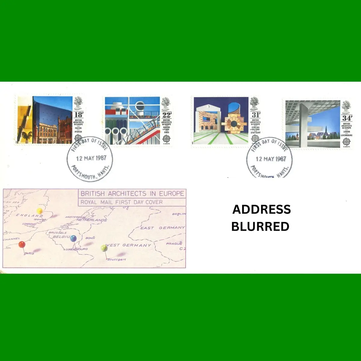 FDC British Architects In Europe Royal Mail Commemorative Stamps 12.5.1987