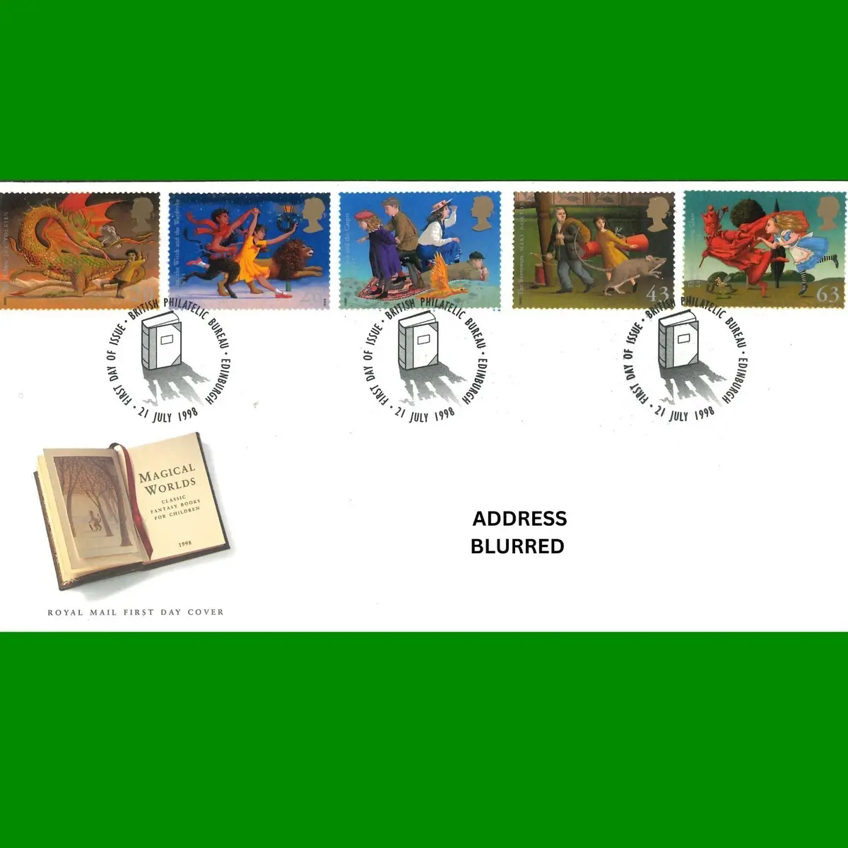 FDC Magical Worlds Fantasy Books Stamps Royal Mail Cover 21.7.1998