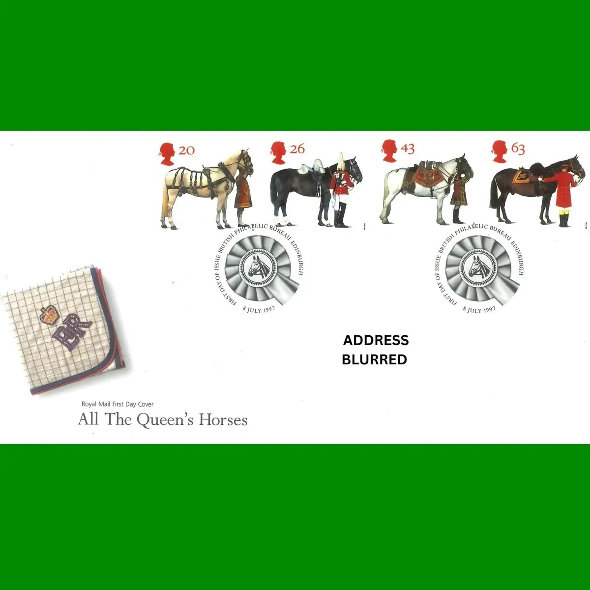 FDC All The Queens Horses Stamps Royal Mail Commemorative Cover 8.7.1997