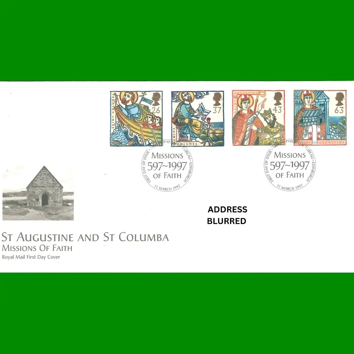 FDC St Augustine St Columba Stamps Royal Mail Commemorative Cover 11.3.1997