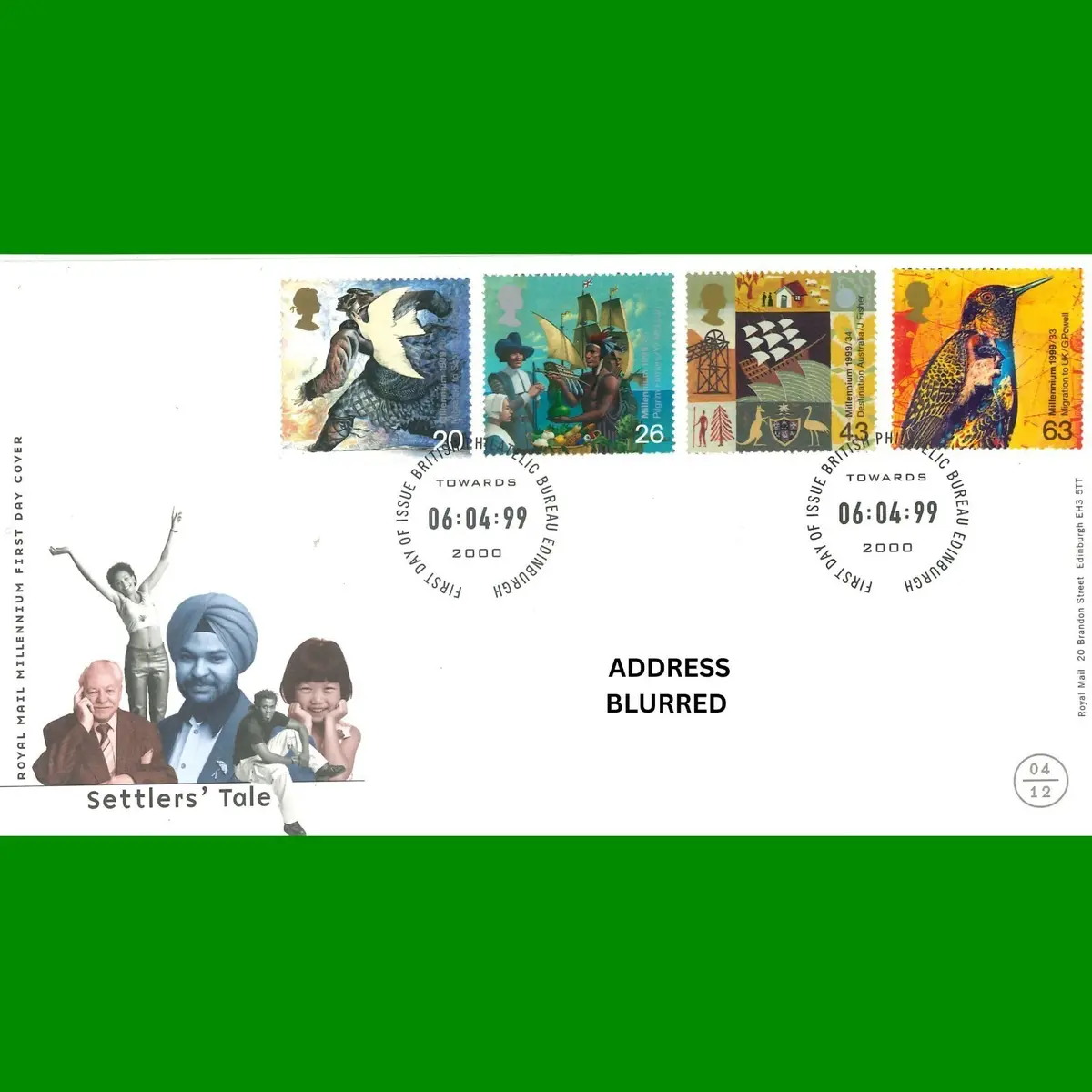 FDC Settlers Tale Stamps Millennium Series Royal Mail Cover 6.4.1999