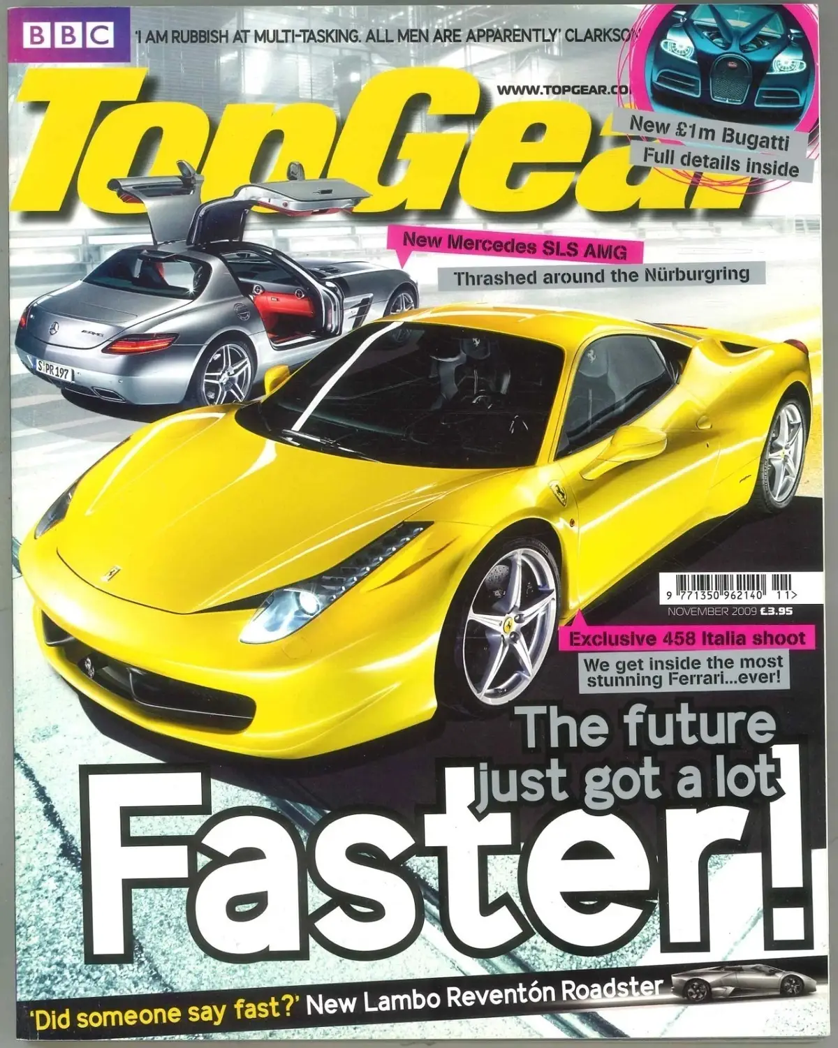 BBC Top Gear Magazine: Issue #197, Ferrari Cover, Lambo, Bugatti, Nov 2009