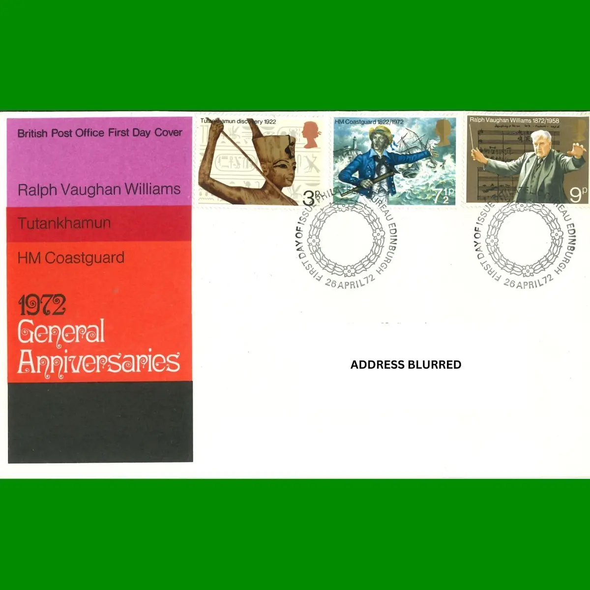 FDC General Anniversaries Stamps Official First Day Cover 26.4.1972
