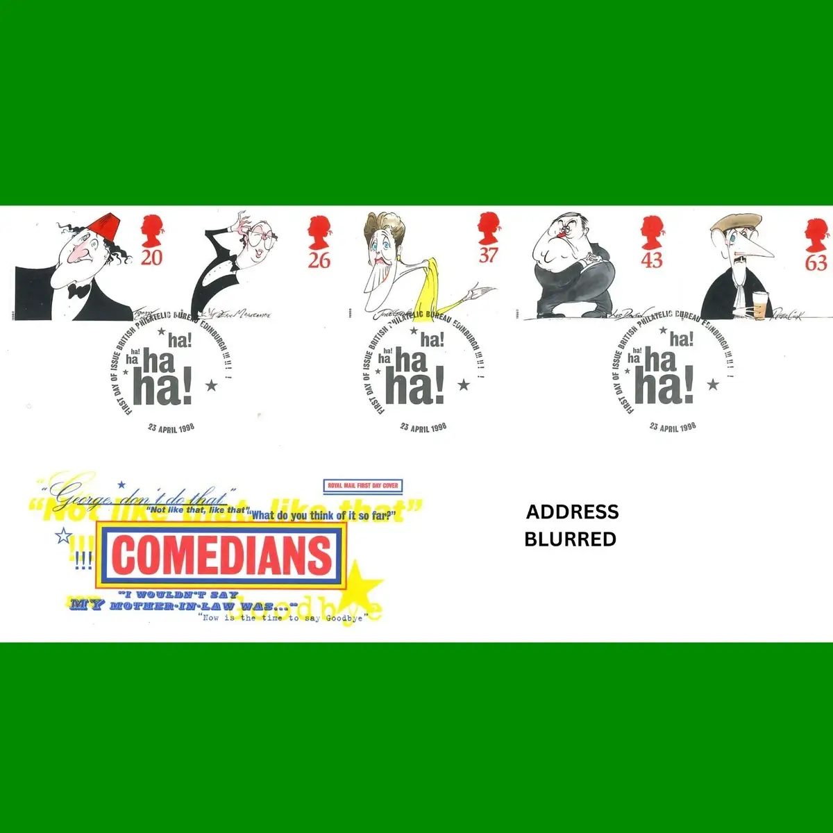 FDC Comedians Stamps Royal Mail Official Commemorative Cover 23.4.1998