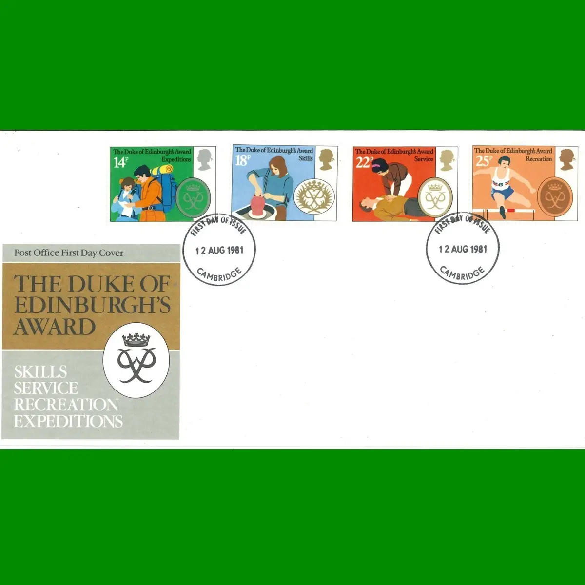 FDC The Duke of Edinburgh's Award Stamps Post Office 12.8.1981