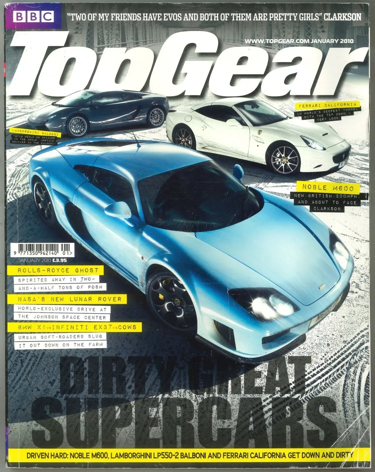 BBC Top Gear Magazine Issue 200, Rolls-Royce Ghost, Ferrari, Jan 2010 (Creases)