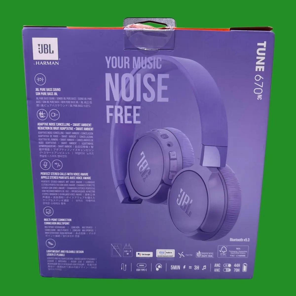 JBL Tune 670NC ANC Noise Cancelling Bluetooth Wireless Over Ear Headphone Purple - image 2 | Free standard UK delivery included | Discount Quality Products