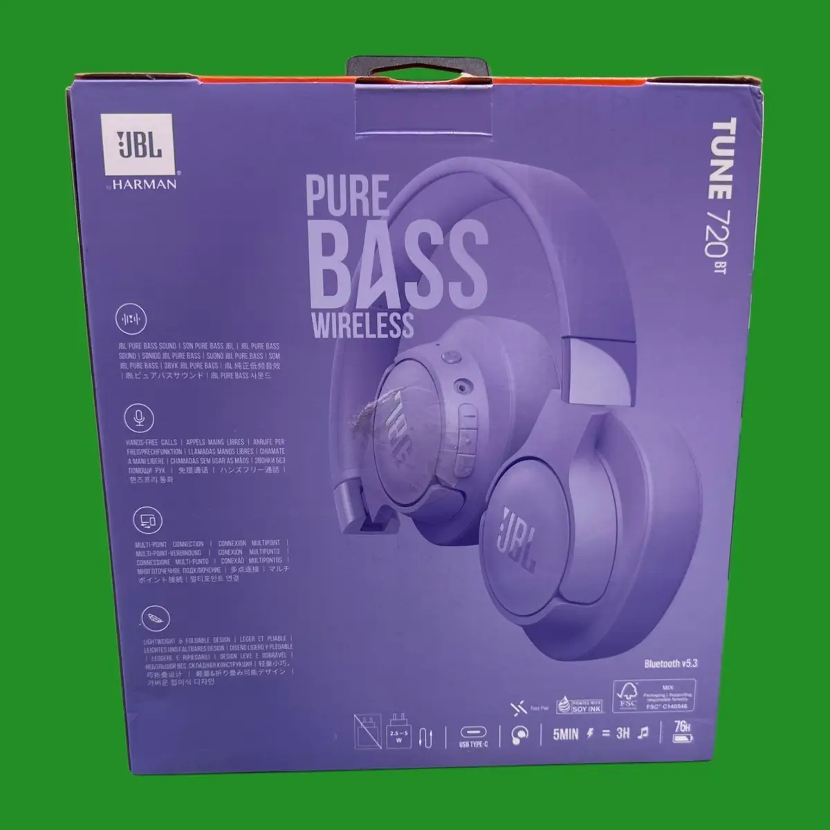 JBL Tune 720BT Bluetooth Wireless Over Ear Headphone Hands Free Calling Purple - image 2 | Free standard UK delivery included | Discount Quality Products
