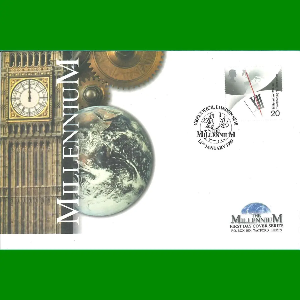 FDC Millennium Series Timekeeping Commemorative First Day Cover Stamp, 12.1.1999