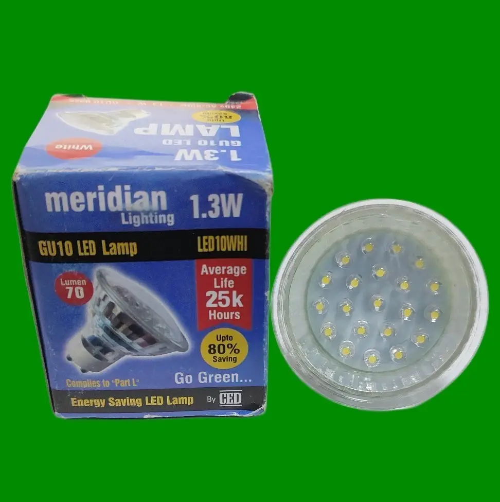 1.3W Meridian 21 LED GU10, 6400K Daylight White, Spot Light Reflector Bulb, Lamp