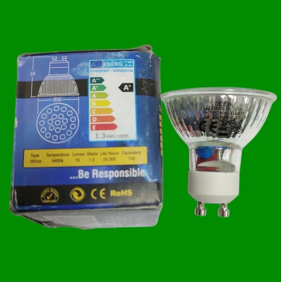 1.3W Meridian 21 LED GU10, 6400K Daylight White, Spot Light Reflector Bulb, Lamp - image 3 | Free standard UK delivery included | Discount Quality Products