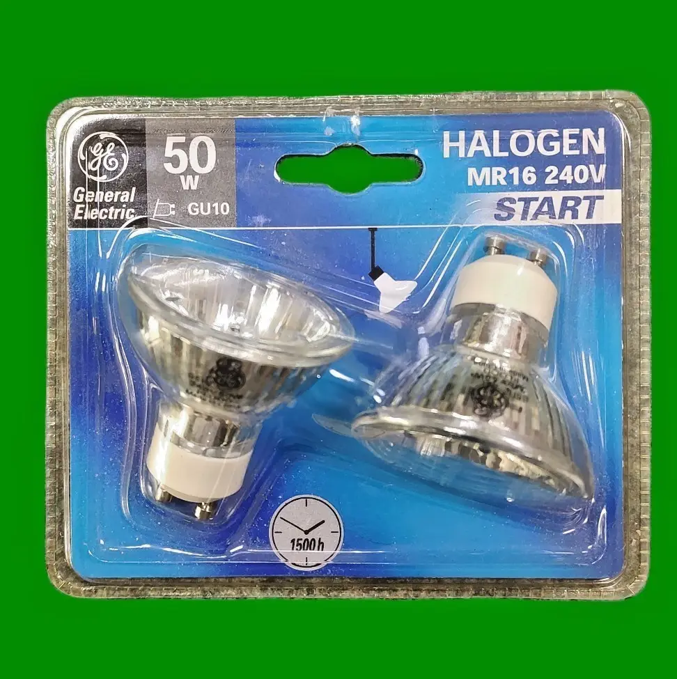 2x 50W GE GU10 Halogen Reflector DIMMABLE Spot Light Bulbs UV Stop Protection