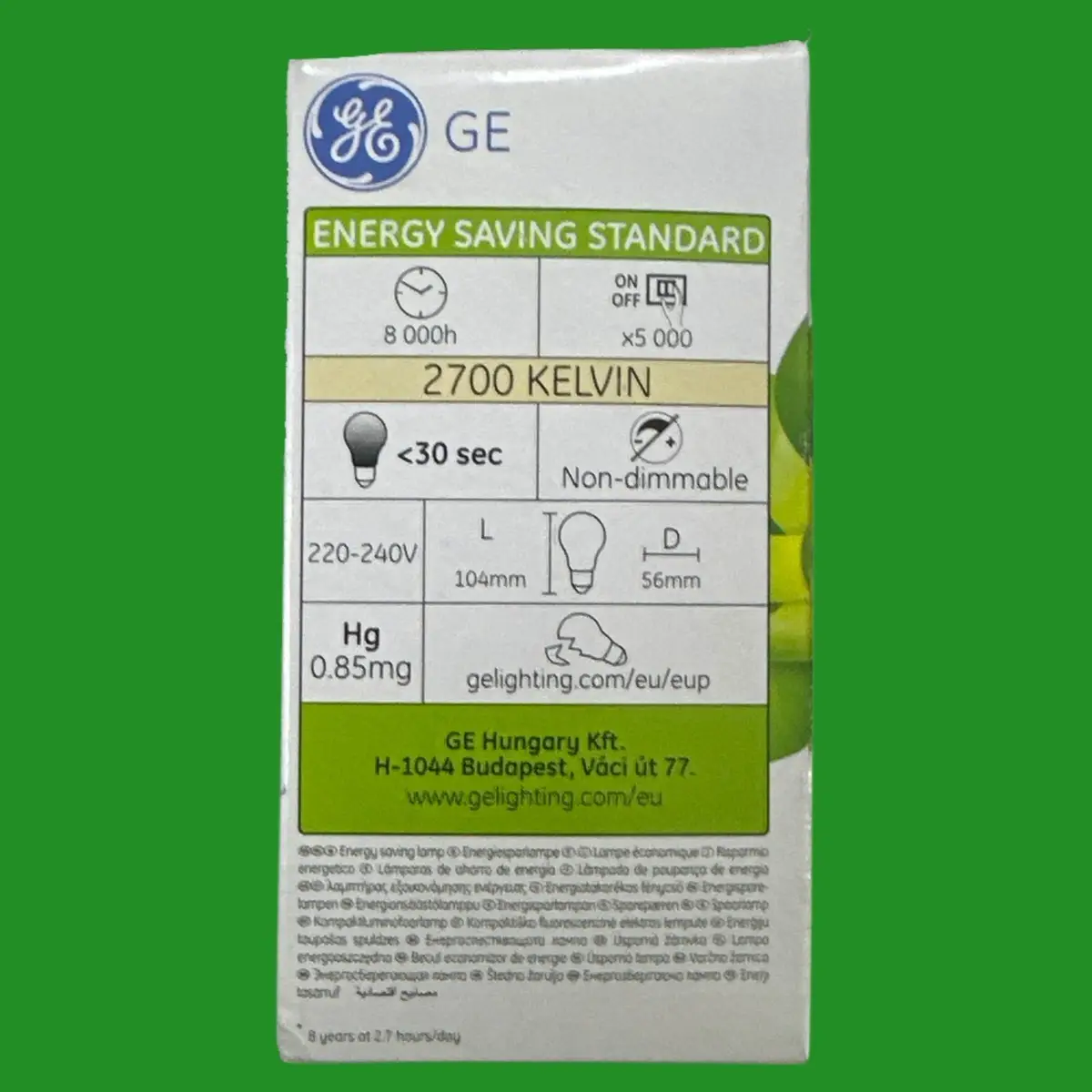 1x 20W (=90W) GE Low Energy Power Saving CFL Spiral Light Bulbs BC B22 Lamp - image 2 | Free standard UK delivery included | Discount Quality Products