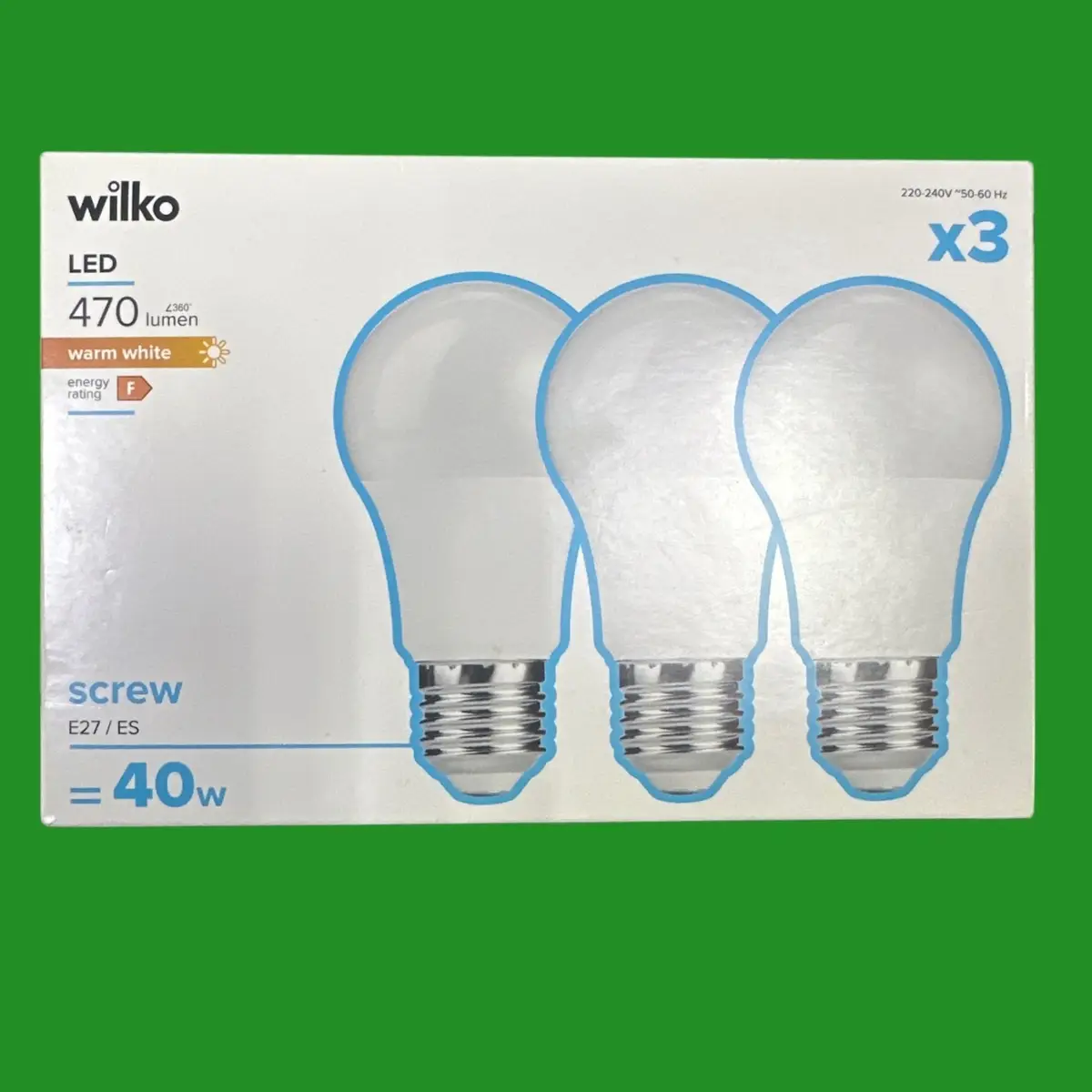 3x 5.5W (=40W) WILKO LED GLS Globe Light Bulbs, 2700K ES E27 Edison Screw Lamp