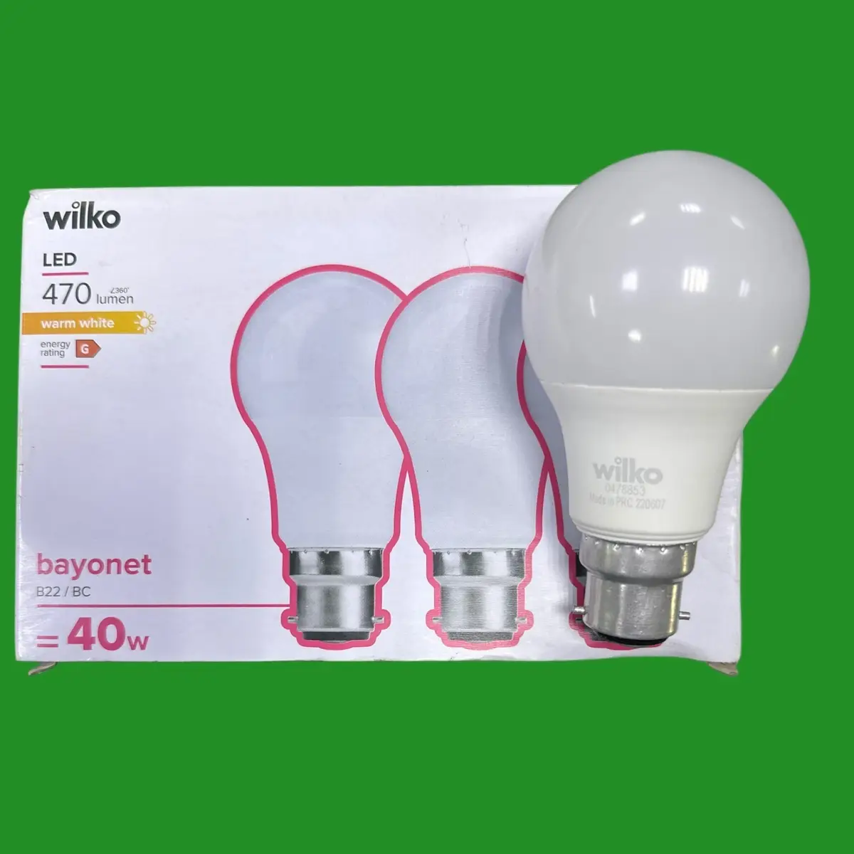 2x 6W (=40W) WILKO LED GLS Globe Light Bulbs, 2700K BC B22 Bayonet Lamp - image 3 | Free standard UK delivery included | Discount Quality Products