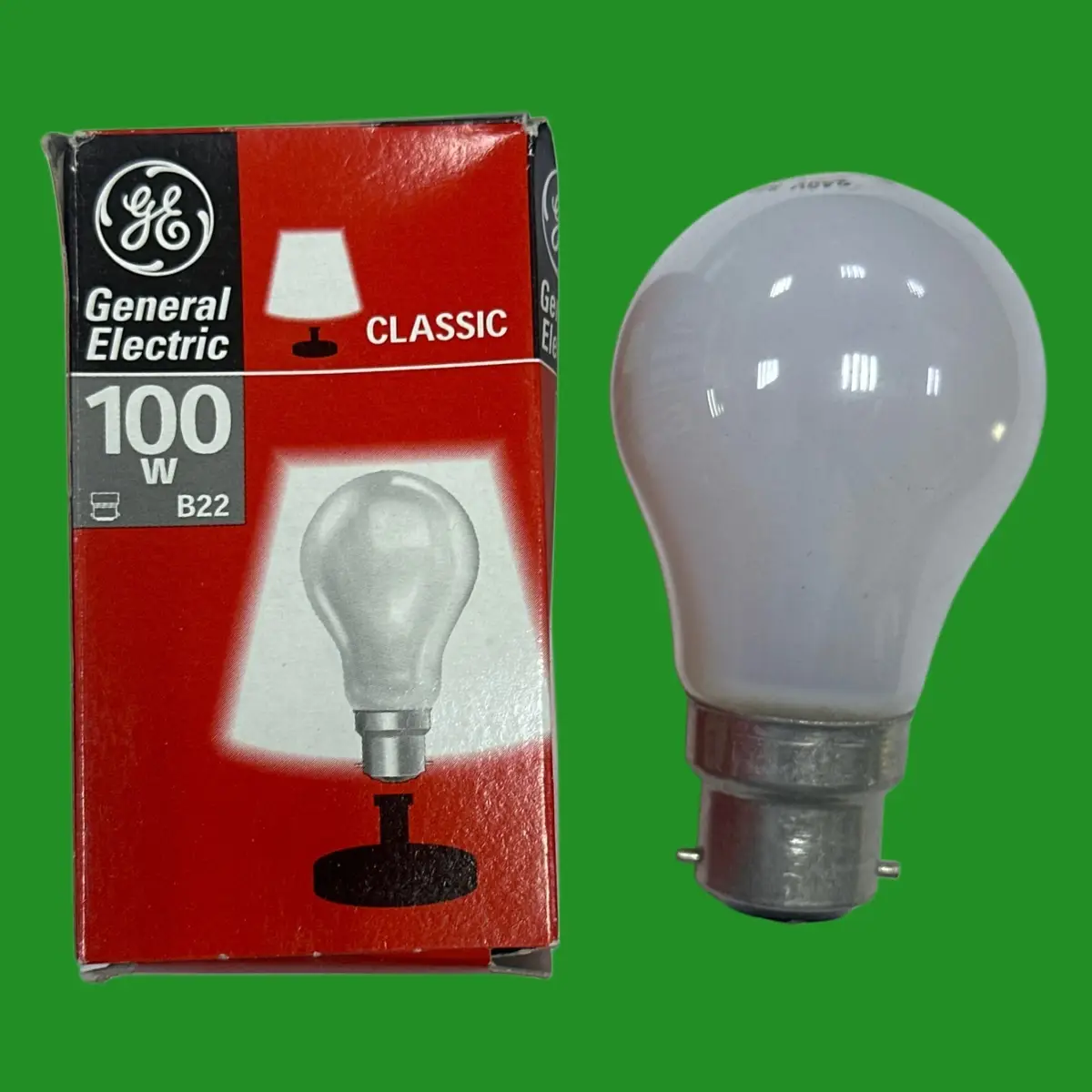 6x 100W GE GLS Light Bulbs Incandescent Dimmable Standard Pearl BC B22 Lamp