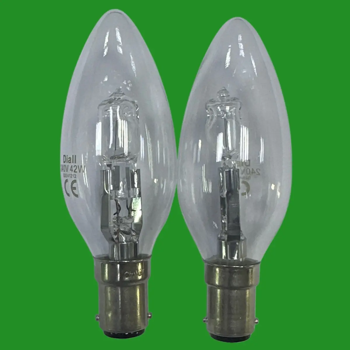 2x 42W (=54W) DIALL Dimmable Eco Halogen Clear Candle Light Bulbs SBC B15 Lamp - image 4 | Free standard UK delivery included | Discount Quality Products