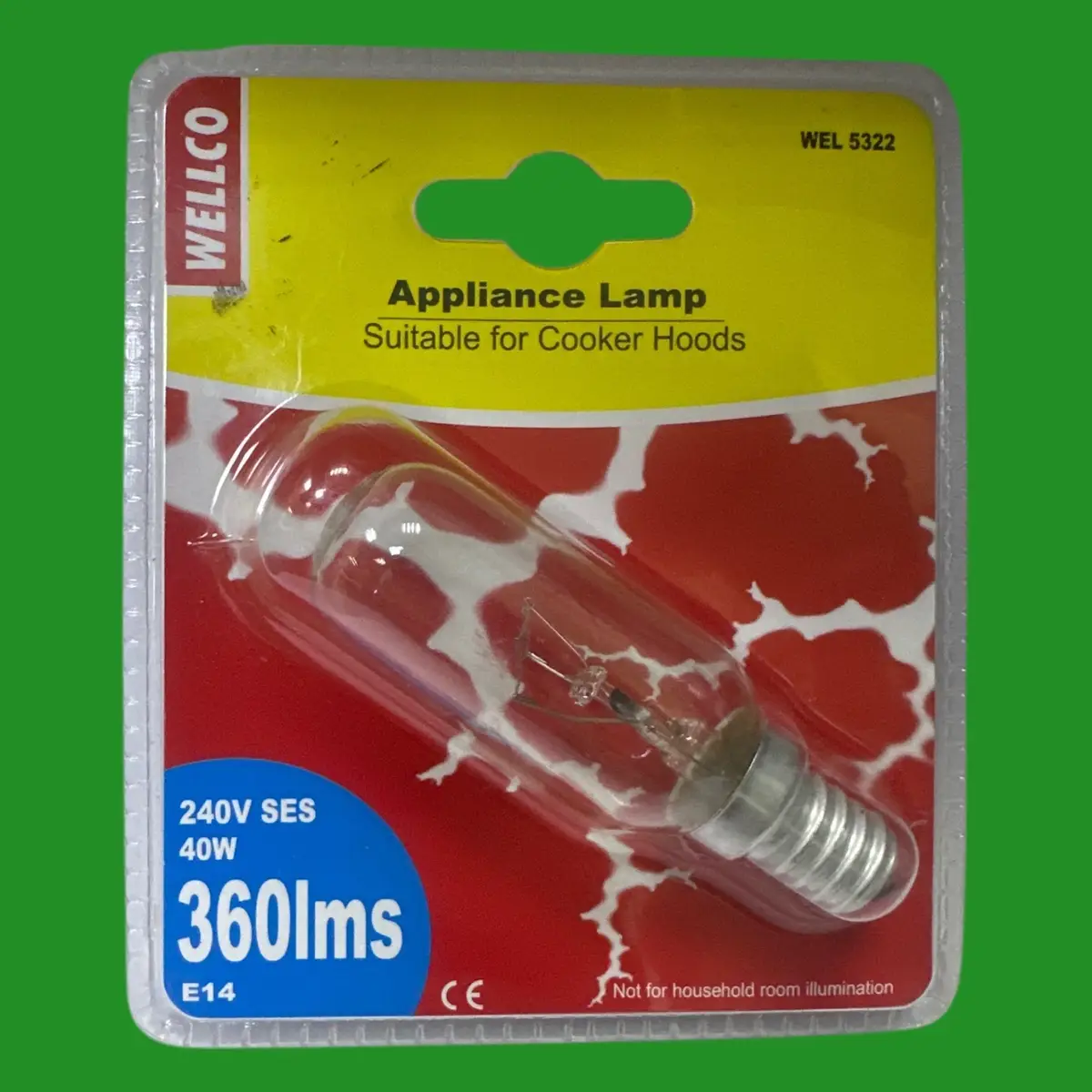 40W Wellco Cookerhood Light Bulb SES E14 Small Edison Screw Appliance Lamp