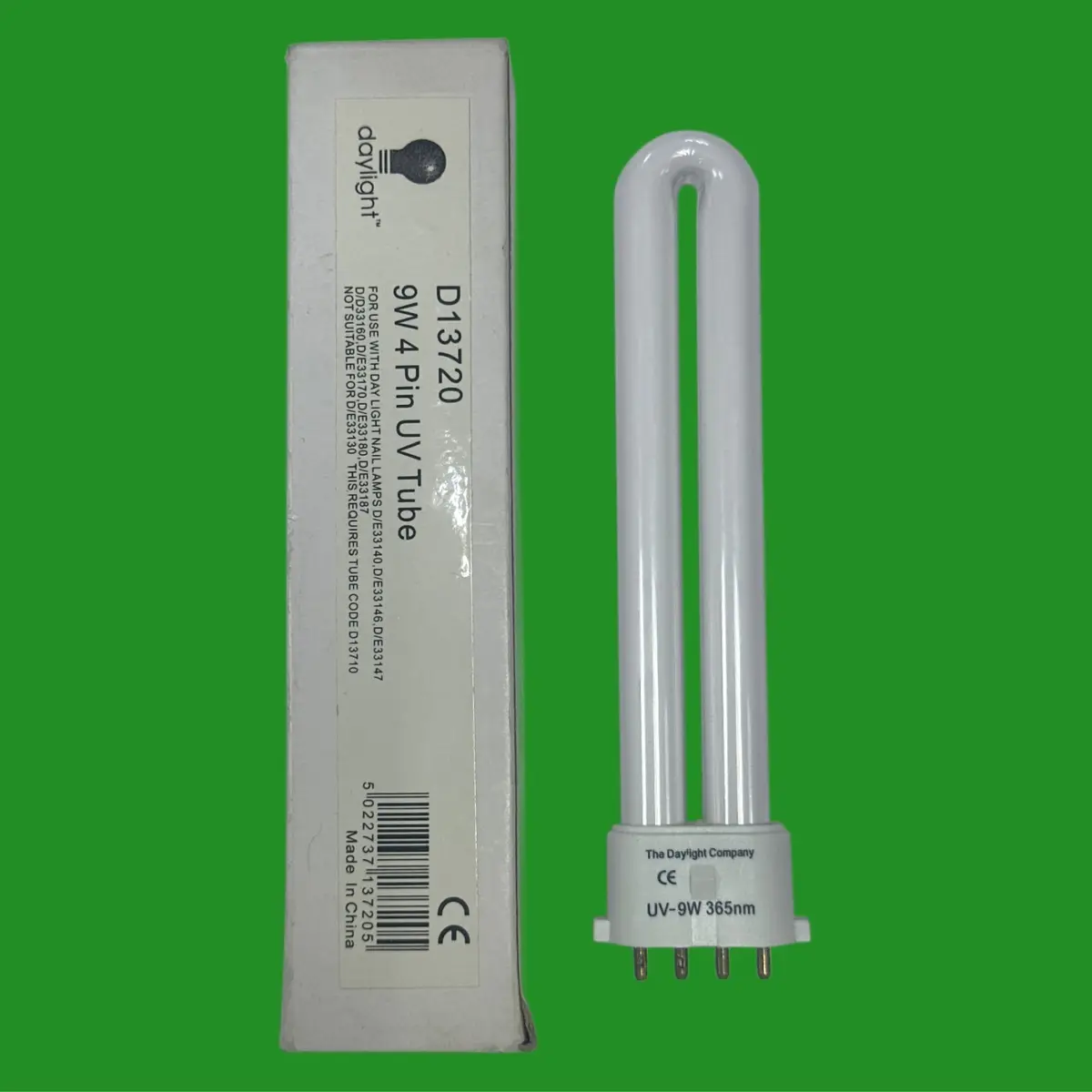 9W 2G7 UV 4 Pin Tube Light Bulb 365nm, D13720, For Daylight Nail Lamps Art Gel