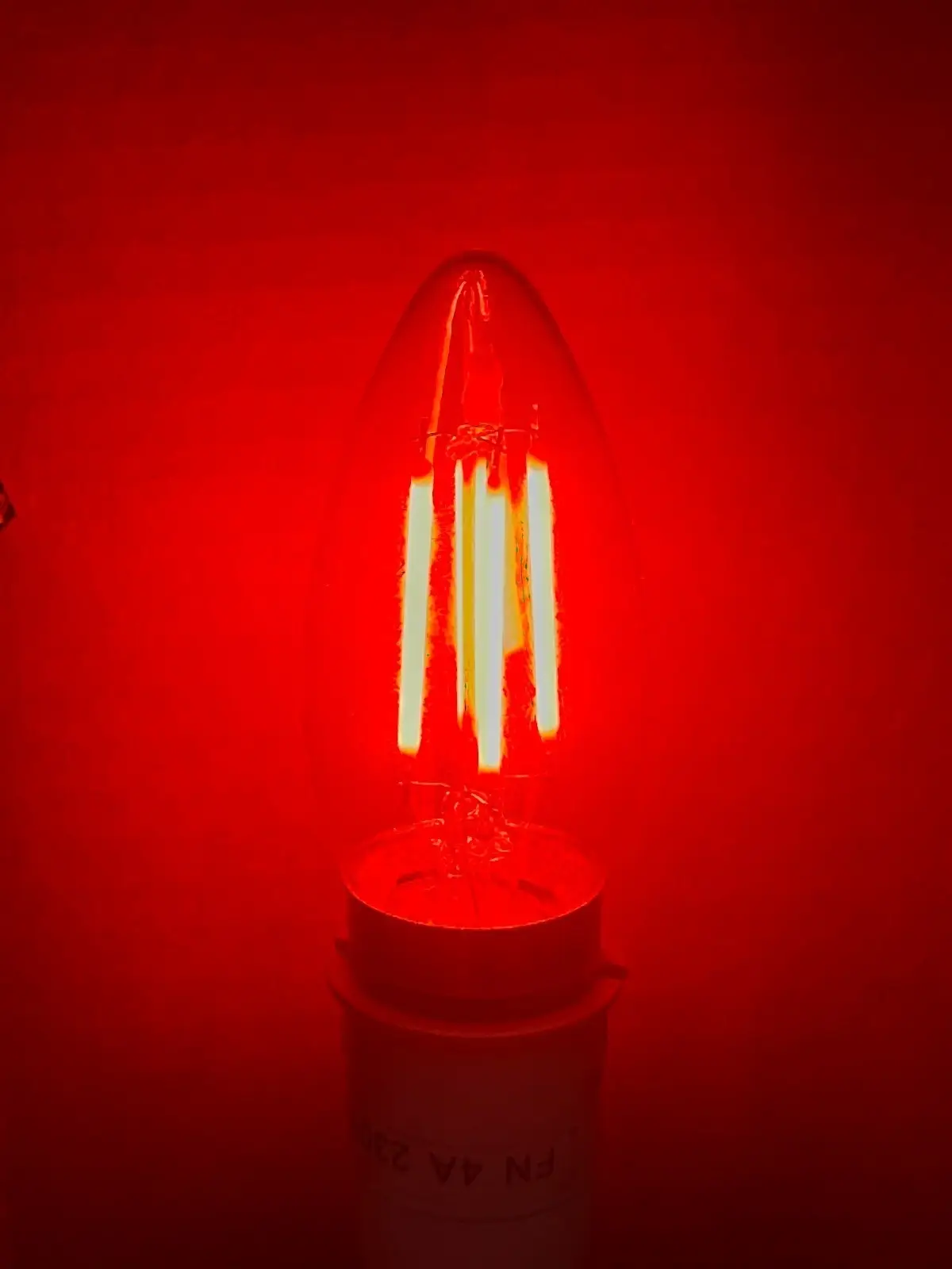 4W Red Coloured LED Filament Clear Candle Light Bulb, Bayonet BC B22 Lamp - image 2 | Free standard UK delivery included | Discount Quality Products