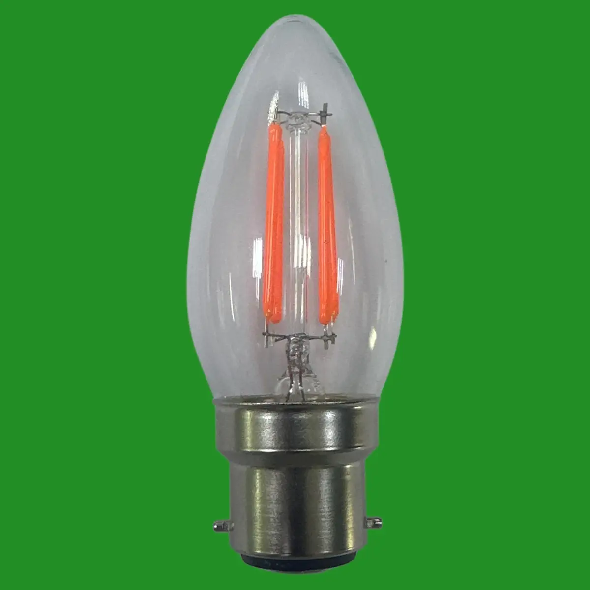 4W Red Coloured LED Filament Clear Candle Light Bulb, Bayonet BC B22 Lamp - image 3 | Free standard UK delivery included | Discount Quality Products