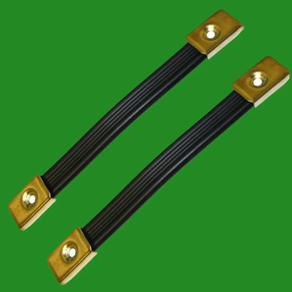 2x 185mm Black Plastic Brass Plated Luggage Strap Handle Musical Instrument Case
