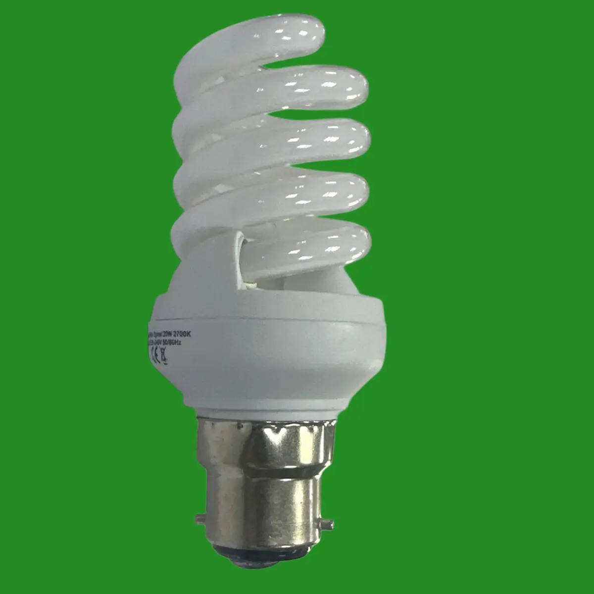 20W (=100W) Long Life Co CFL Mini Spiral Low Energy Light Bulb 2700K B22 BC Lamp - image 2 | Free standard UK delivery included | Discount Quality Products