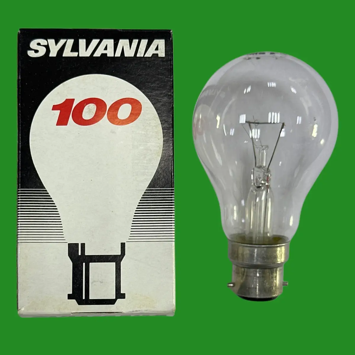 4x 100W Sylvania GLS Clear Light Bulbs Dimmable Incandescent Bayonet BC B22 Lamp