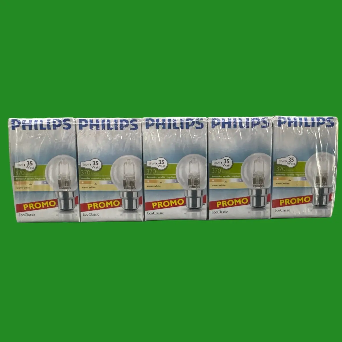 5x 28W =35W Philips Clear Round Golf Eco Halogen Light Bulbs Bayonet Cap B22 BC - image 2 | Free standard UK delivery included | Discount Quality Products
