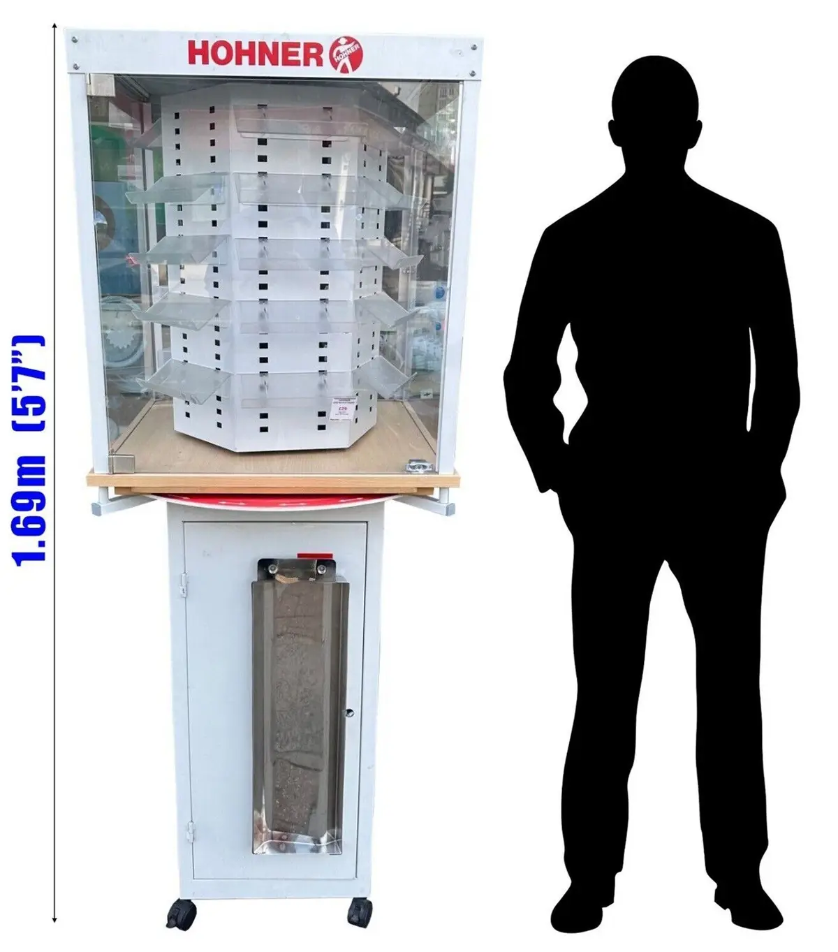 Rotating Floor Standing Retail Display Stand Various Items Originally Harmonicas