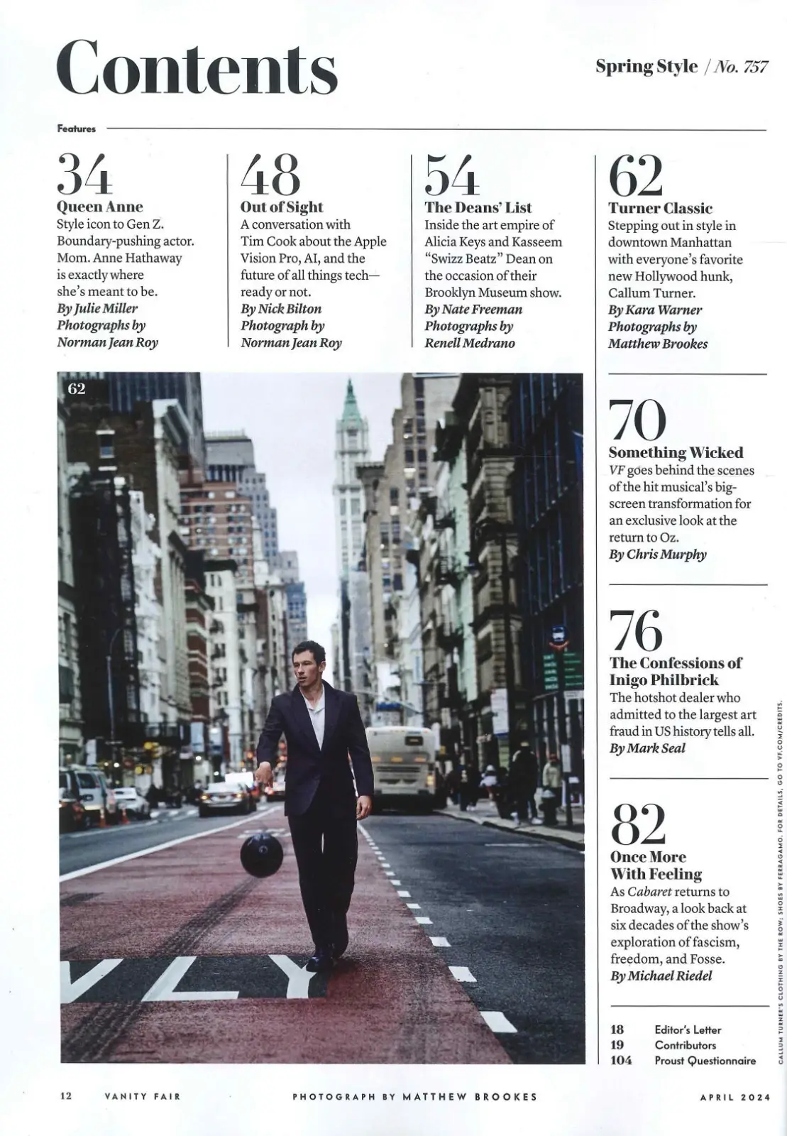Vanity Fair Magazine: Anne Hathaway, Swizz Beatz, Alicia Keys, Style, April 2024 - image 3 | Free standard UK delivery included | Discount Quality Products