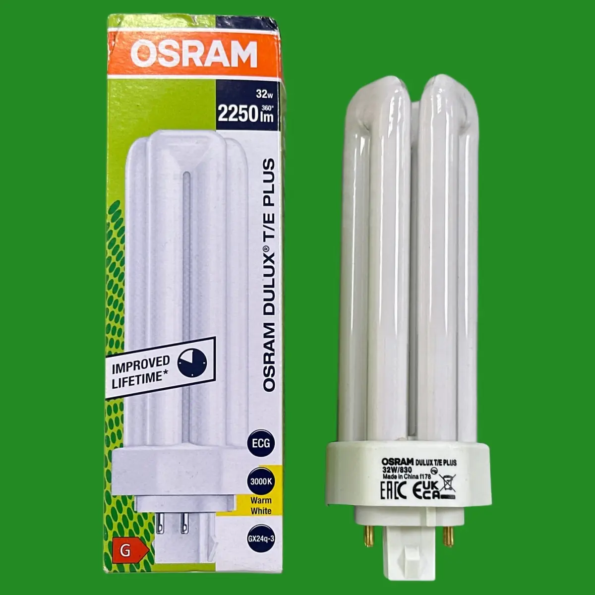 32W OSRAM Dimmable GX24Q-3, 4 pin CFL Low Energy 3000K 830 PLL Light Bulb Lamp