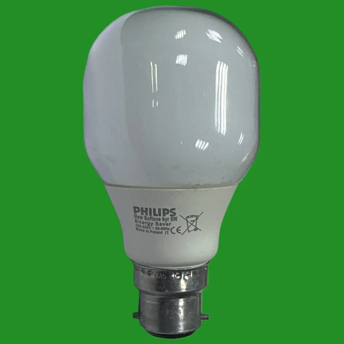 1x 8W (=40W) Philips T60 Low Energy Power Saving CFL Light Bulbs BC B22 Lamps - image 2 | Free standard UK delivery included | Discount Quality Products