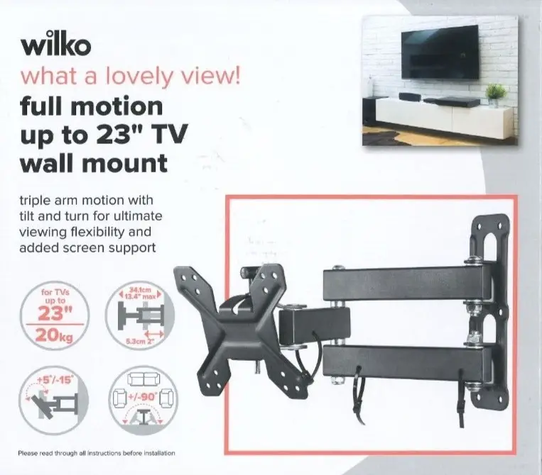 Full Motion TV Wall Mount Bracket for up to 23" inch LCD LED Swivel Tilt VESA