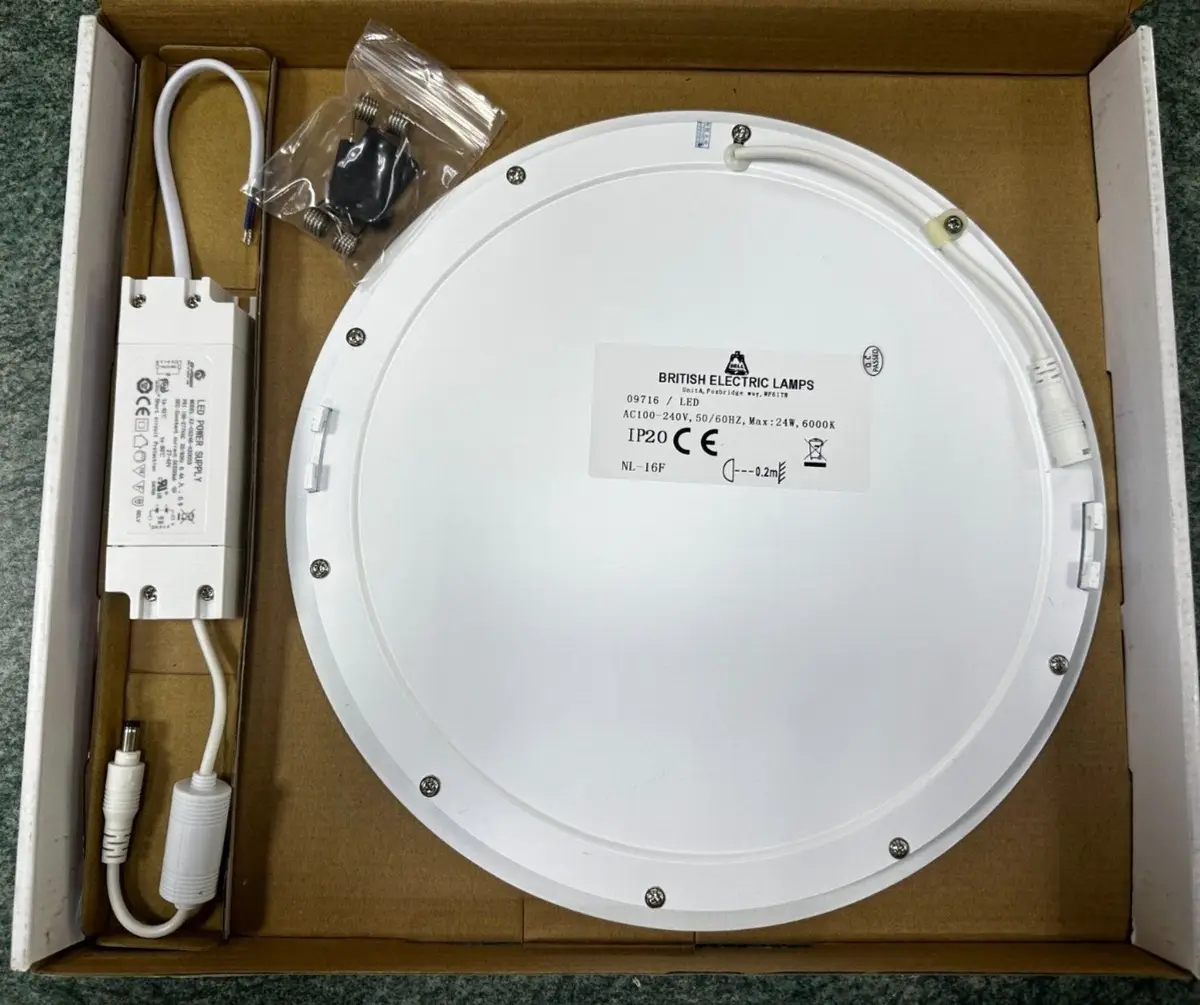 24W LED Arial 300mm Slim Round Light Panel With Driver, Daylight White 6000K - image 2 | Free standard UK delivery included | Discount Quality Products