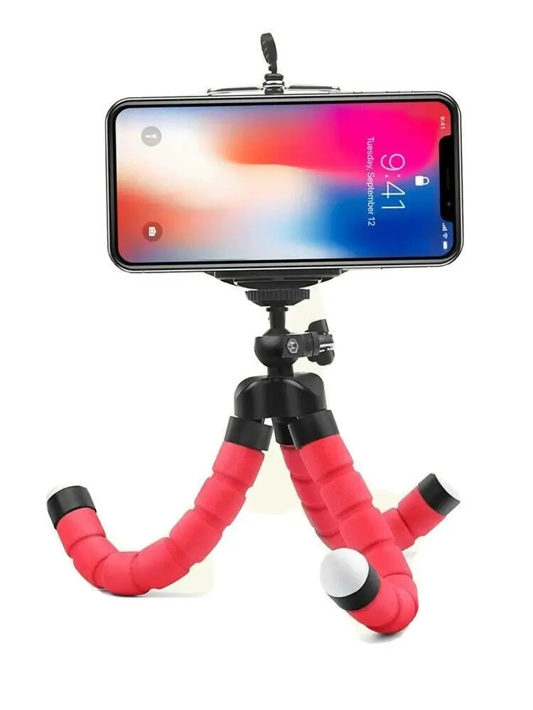 Mini Flexible Octopus Leg Tripod, Smartphone, Camera, GoPro Holder, Red / Black - image 2 | Free standard UK delivery included | Discount Quality Products