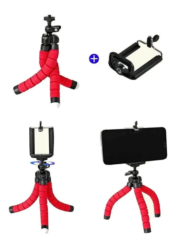 Mini Flexible Octopus Leg Tripod, Smartphone, Camera, GoPro Holder, Red / Black - image 7 | Free standard UK delivery included | Discount Quality Products